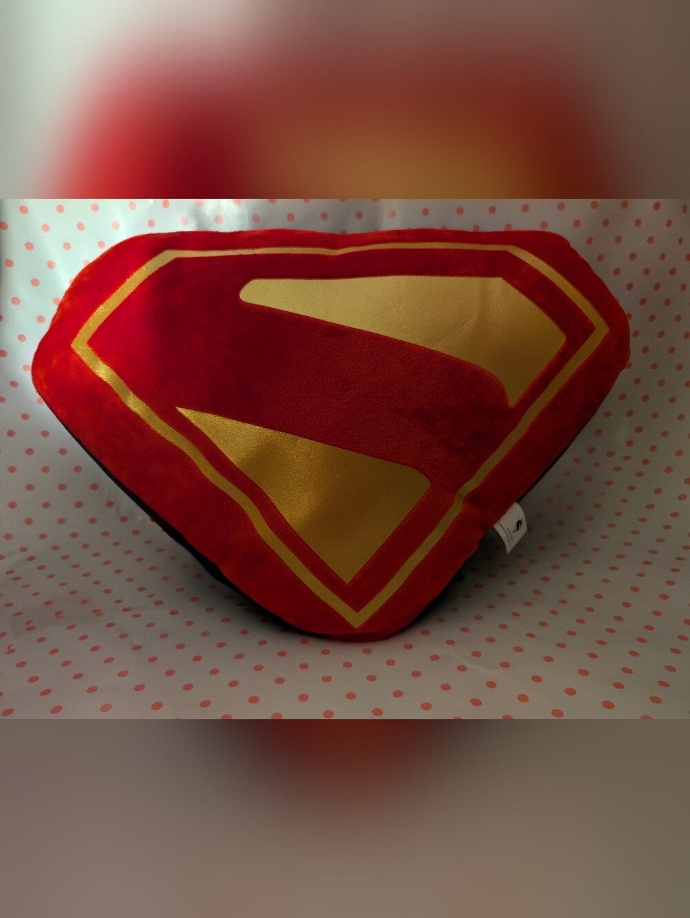 Superman Emblem Plush Throw Pillow - Red and Gold